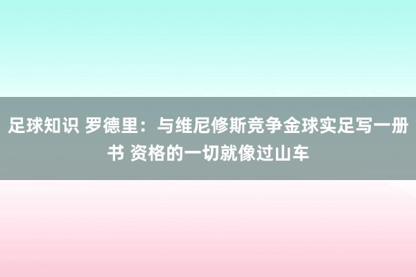 足球知识 罗德里：与维尼修斯竞争金球实足写一册书 资格的一切就像过山车