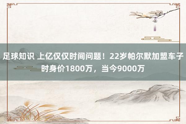 足球知识 上亿仅仅时间问题！22岁帕尔默加盟车子时身价1800万，当今9000万